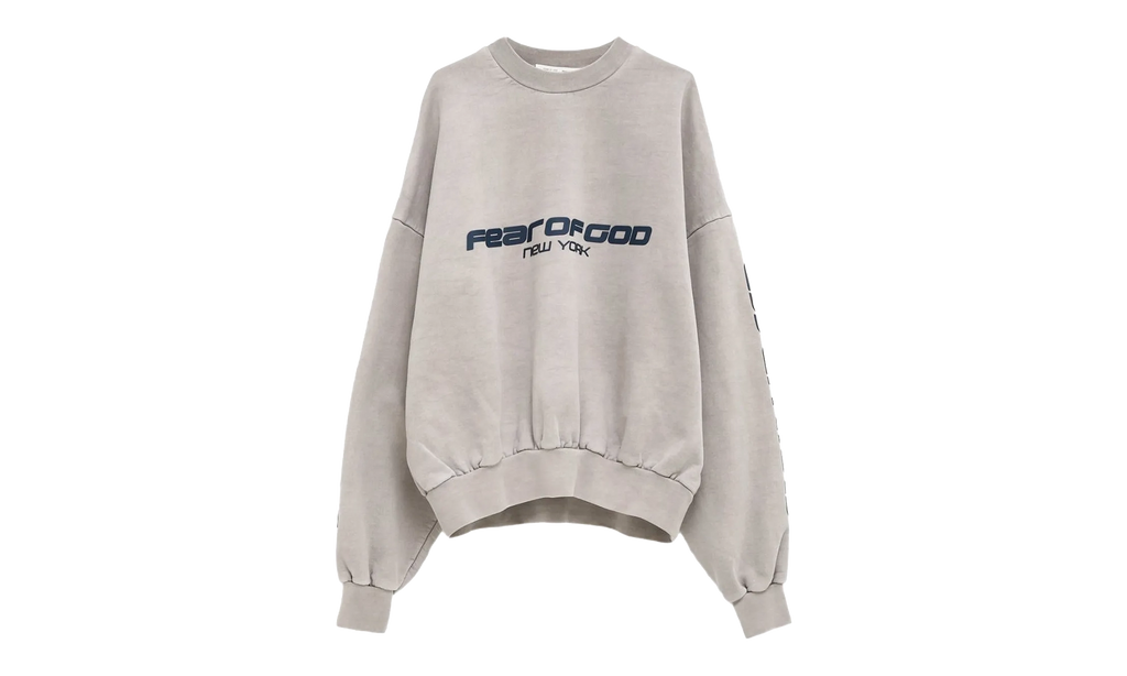 New York Heavy Fleece Cropped Sweatshirt "Smoke Grey" 192HO256891F