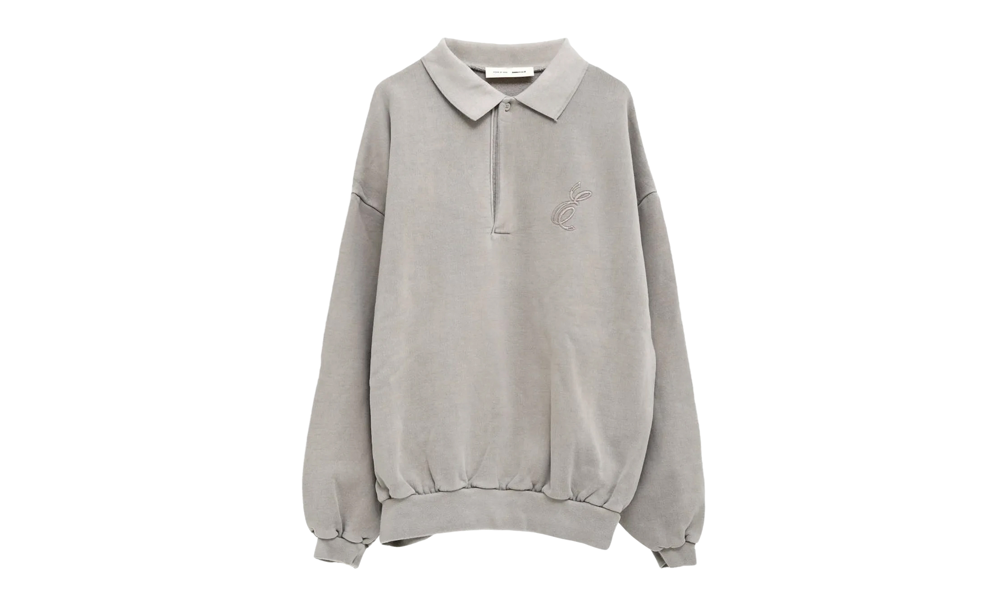 Embroidered Classic Polo Sweatshirt "Smoke Grey" 192HO252041F